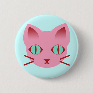Kawaii Anime Kitty Cat Pink Aquamarin Red Button
