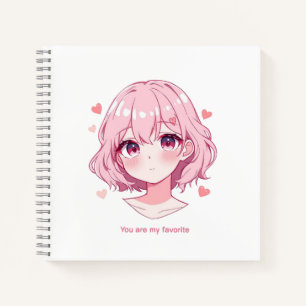 Kawaii Anime Mädchen Valentins Sweatshirt Notizblock