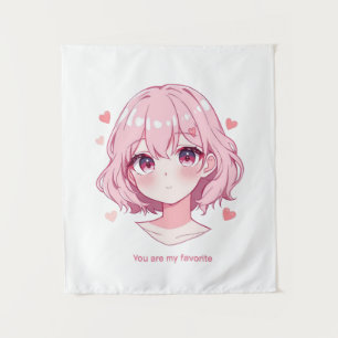 Kawaii Anime Mädchen Valentins Sweatshirt Wandteppich