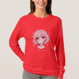 Kawaii Anime Mädchen Valentinstag Sweatshirt T-Shirt