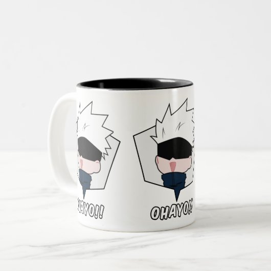 Kawaii Anime Meme Zweifarbige Tasse (Vorderseite Links)