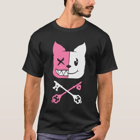 Kawaii Anime Neko Girl Yandere Menhera Chan Pastel T-Shirt (Vorderseite)