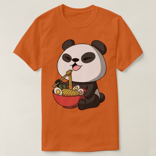 Kawaii Anime Panda Bear Asian Noodles Japanischer  T-Shirt (Design vorne)