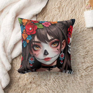 Kawaii Anime Skull Girl Pillow 02 Kissen