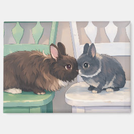 Kawaii Anime Two Bunnies  Cute Magnet