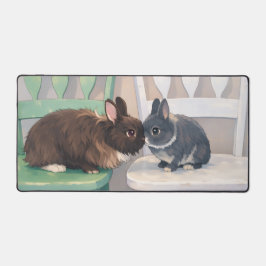 Kawaii Anime Two Bunnies Desk Mat  Schreibtischunterlage