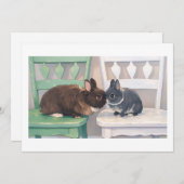 Kawaii Anime Two Bunnies Flat Card (Vorne/Hinten)