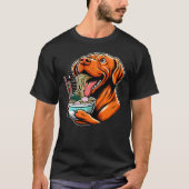Kawaii Anime Vizsla Dog Ramen T-Shirt (Vorderseite)