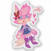 Kawaii Anthro Animal Laptop Sticker (Vorderseite)