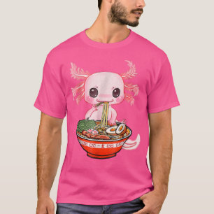 Kawaii Aolotl Eating Ramen Noodles Anime Gift Girl T-Shirt