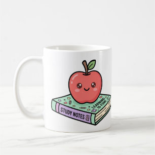 Kawaii Apfel auf Buch Süße Lehrerin Wertschätzung  Kaffeetasse