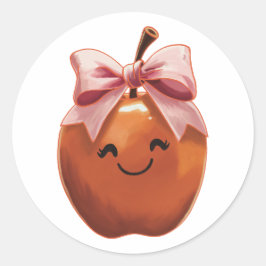 Kawaii apple gift runder aufkleber