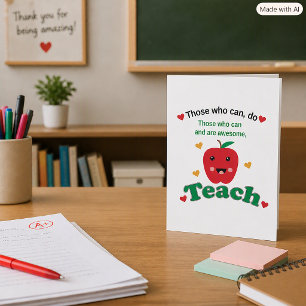 Kawaii Apple Lehrer Dankeschön Karte