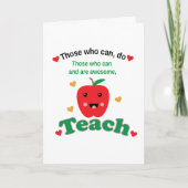 Kawaii Apple Lehrer Dankeschön Karte (Vorderseite)