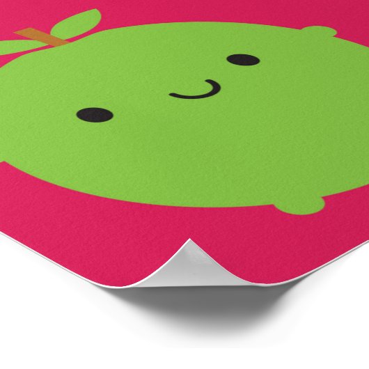 Kawaii Apple Poster (Ecke)