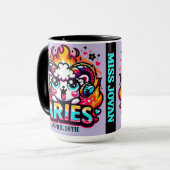 Kawaii Aries Ram Zodiac Sign Farbiger Geburtstag Tasse (Vorderseite Links)