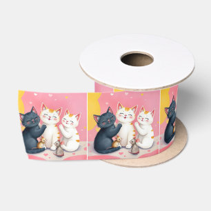 Kawaii Art Cats and Mice Satinband