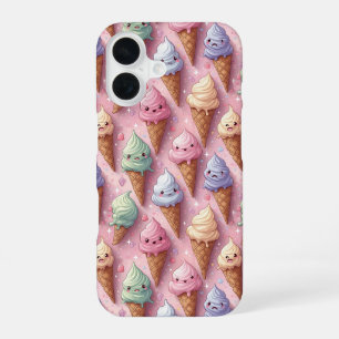Kawaii Art Eistüten iPhone 16 Hülle
