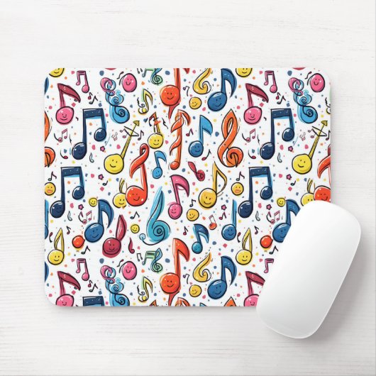 Kawaii Art Musical Notes Abstrakt Mousepad (Mit Mouse)