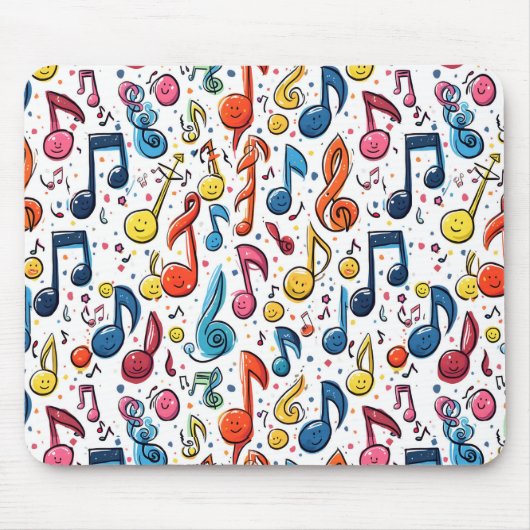 Kawaii Art Musical Notes Abstrakt Mousepad (Vorne)