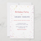 Kawaii Asian girl 5th Birthday cake candells name Einladung (Rückseite)