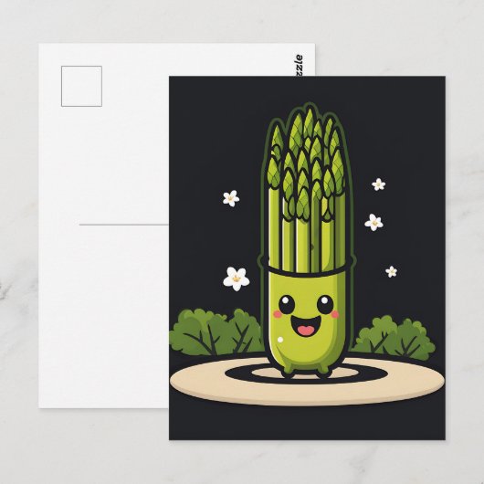 Kawaii Asparagus Postkarte (Vorne/Hinten)