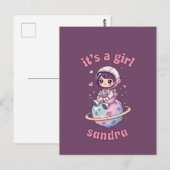 Kawaii Astronaut Es ist ein Mädchen Postkarte (Vorne/Hinten)