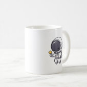 Kawaii Astronaut Holding Star Mug Kaffeetasse (VorderseiteRechts)