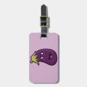 Kawaii Aubergine Gepäckanhänger (Vorderseite vertikal)