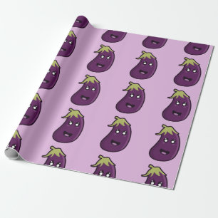 Kawaii Aubergine Geschenkpapier