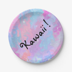 Kawaii Aufschrift-magische PastellGlitzern Pappteller