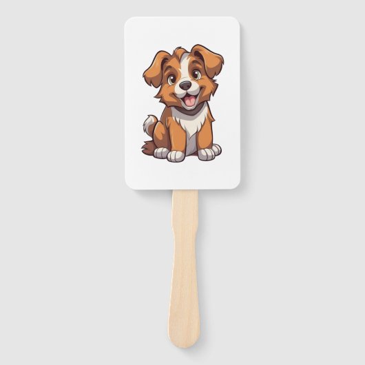 Kawaii Australian Shepherd Puppy Fächer (Vorderseite)