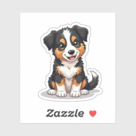 Kawaii Australian Shepherd Puppy - Herz Eyes Aufkleber