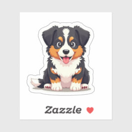 Kawaii Australian Shepherd Puppy - Herz Eyes Aufkleber