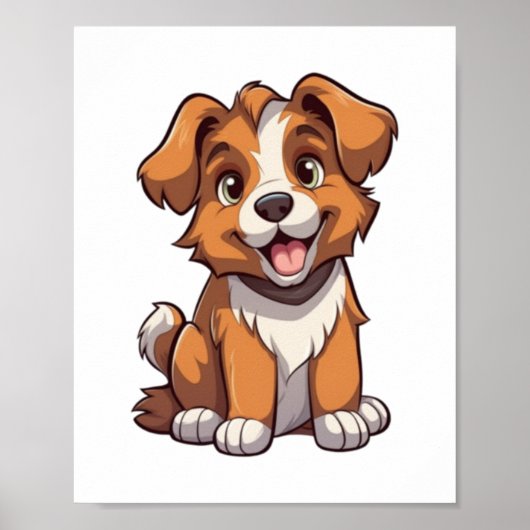 Kawaii Australian Shepherd Puppy Poster (Vorne)