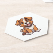 Kawaii Australian Shepherd Puppy Untersetzer (angewinkelt)