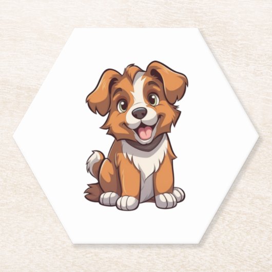 Kawaii Australian Shepherd Puppy Untersetzer (Vorderseite)