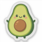 Kawaii Avocado Cartoon Sticker (Vorderseite)