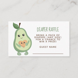 Kawaii Avocado Diaper Raffle Begleitkarte