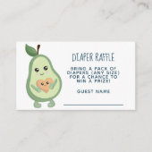 Kawaii Avocado Diaper Raffle Begleitkarte (Vorderseite)