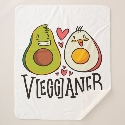Kawaii Avocado Egg Muster Personalisiert Sherpadecke (Vorderseite)