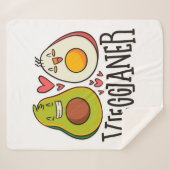 Kawaii Avocado Egg Muster Personalisiert Sherpadecke (Vorderseite (Horizontal))