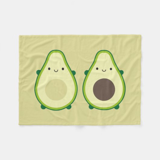 Kawaii Avocado Fleecedecke (Vorderseite (Horizontal))