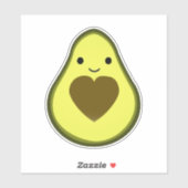 Kawaii Avocado mit einem Heart Pit Aufkleber (Blatt)