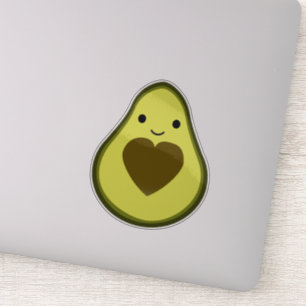 Kawaii Avocado mit einem Heart Pit Aufkleber