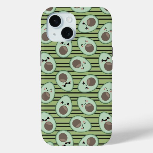 Kawaii Avocado Pattern Case-Mate iPhone Hülle (Rückseite)
