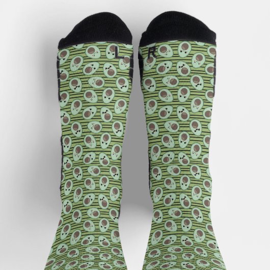 Kawaii Avocado Pattern Socken (Oben)