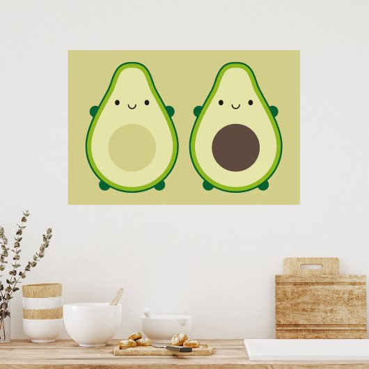 Kawaii Avocado Poster (Küche)