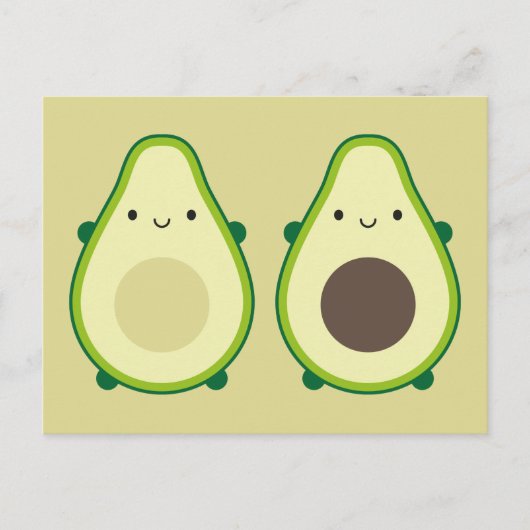 Kawaii Avocado Postkarte (Vorderseite)