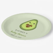 Kawaii Avocado Pregnant Baby Shower Niedlich Minim Pappteller (Schrägansicht)